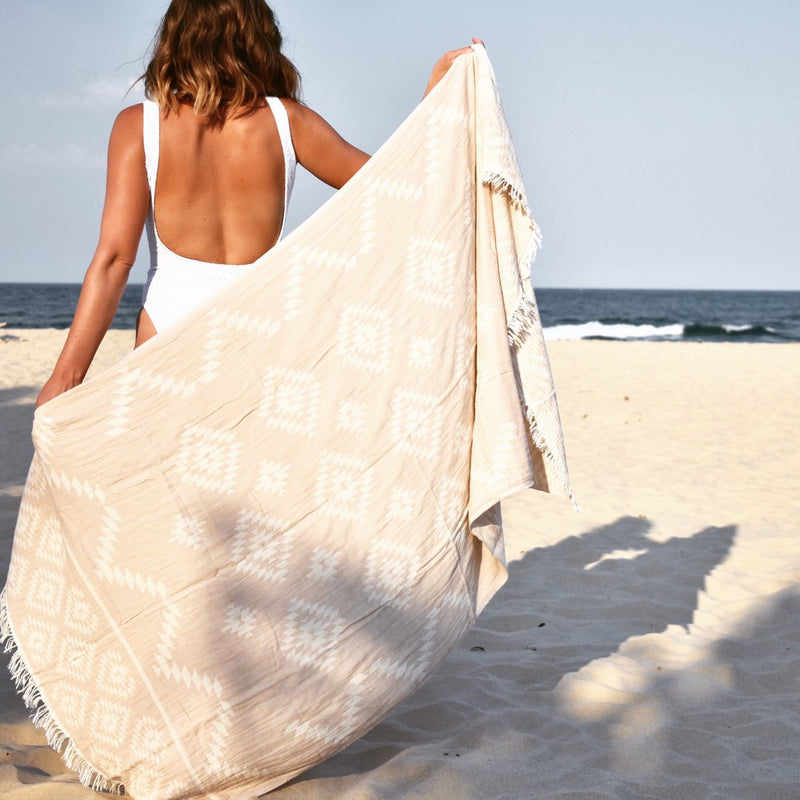 Turkish Beach Towels, Beige